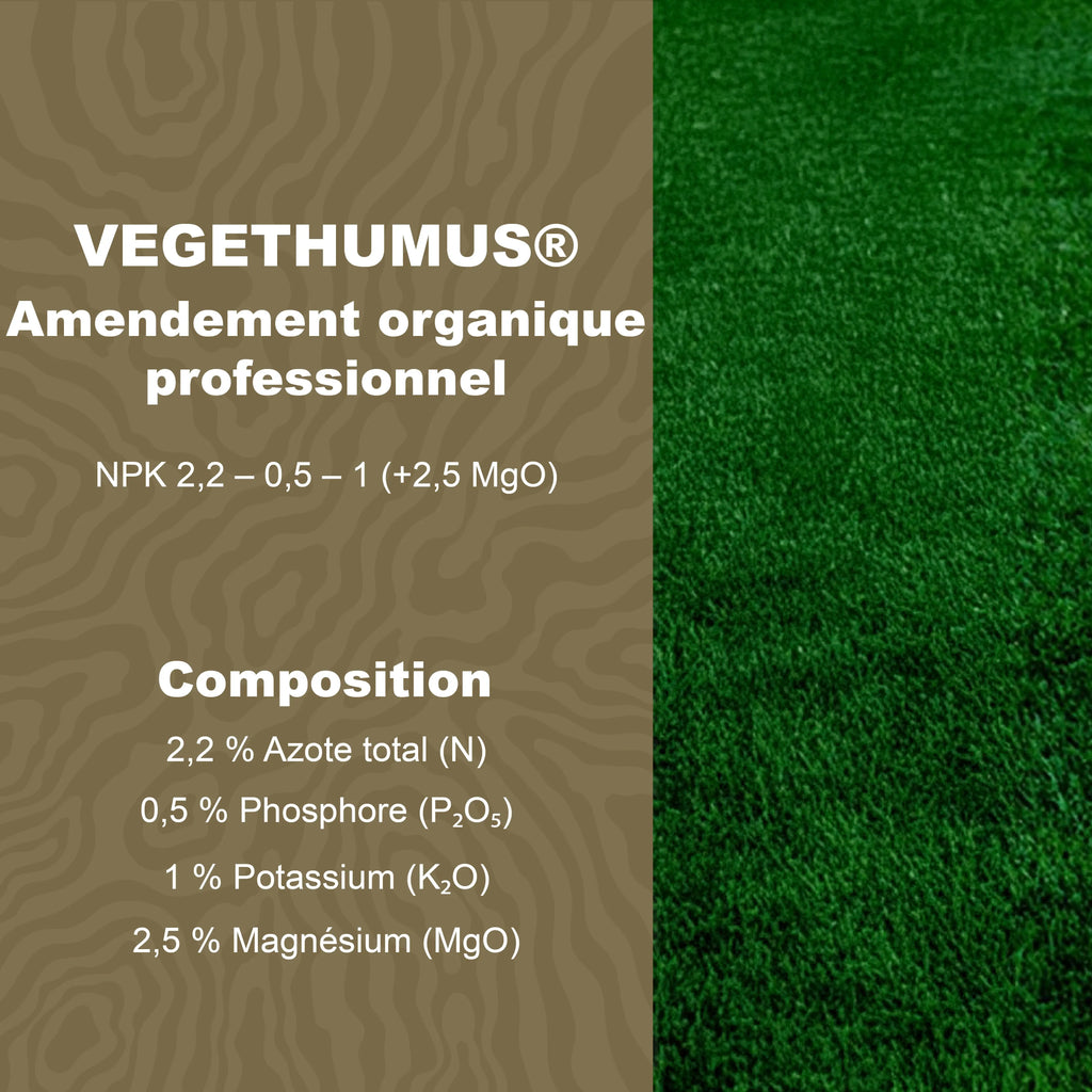 VEGETHUMUS 2,2-0,5- 1 + 2,5  – Amendement organique gazon professionnel FRAYSSINET