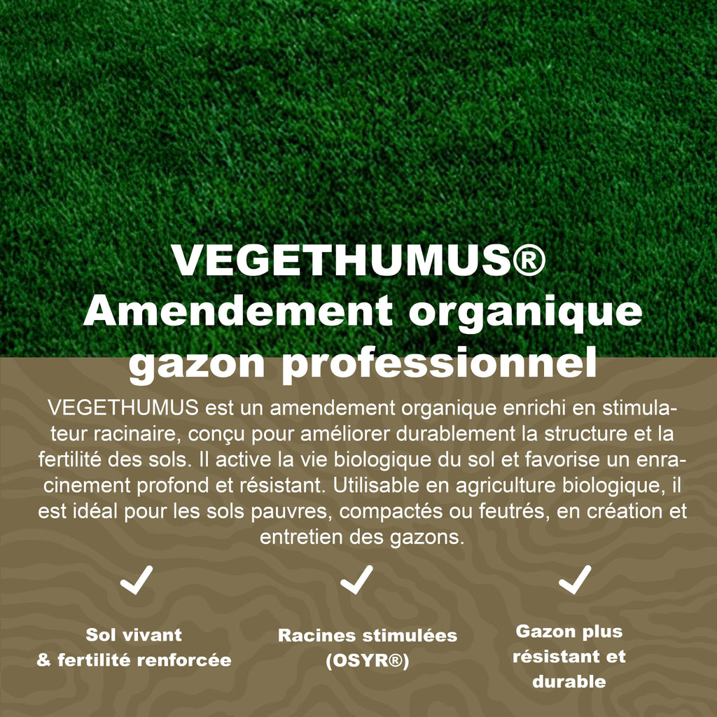 VEGETHUMUS 2,2-0,5- 1 + 2,5  – Amendement organique gazon professionnel FRAYSSINET