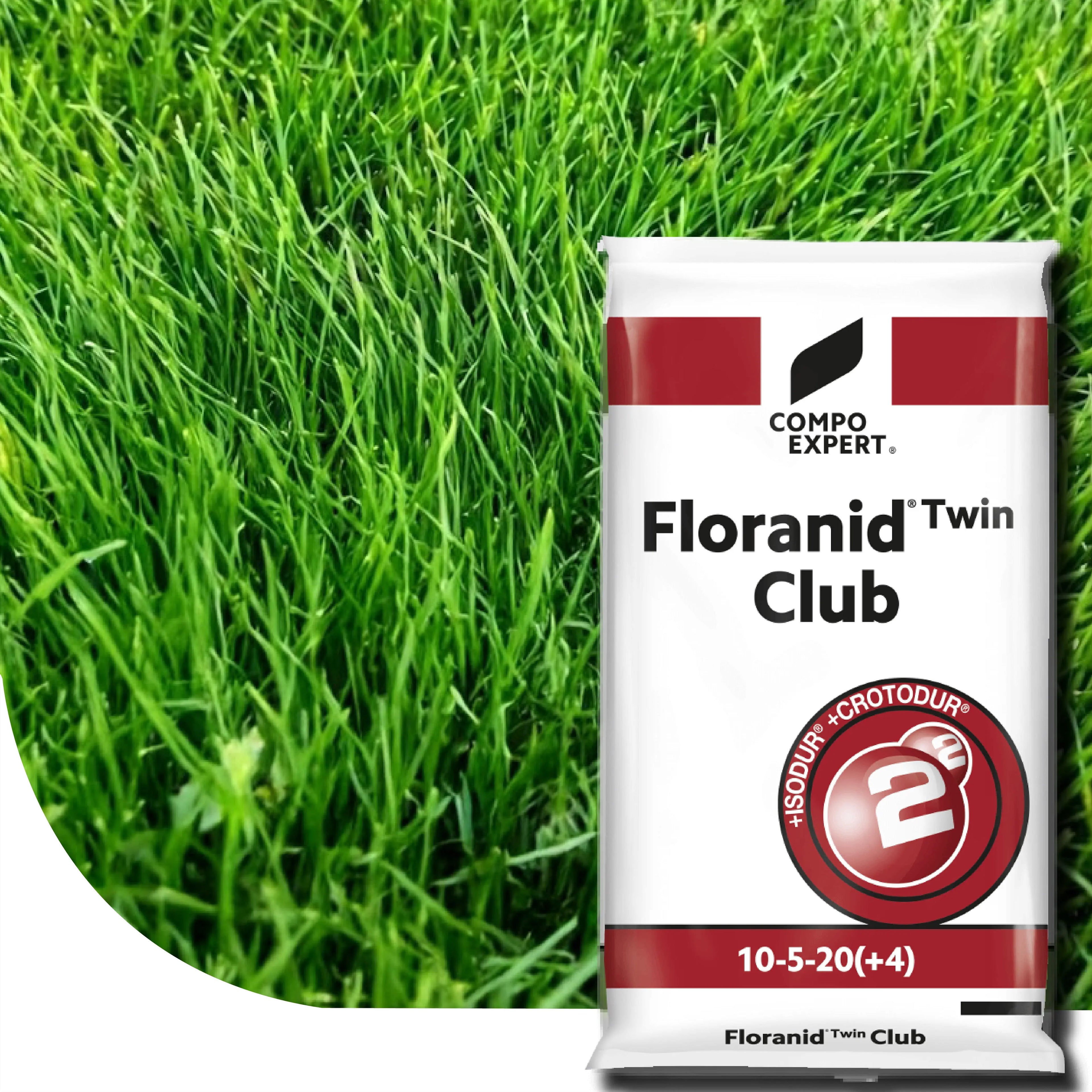 Sac d engrais gazon professionnel Floranid Twin Club 10 5 20 a diffusion longue duree pour pelouse dense et resistante