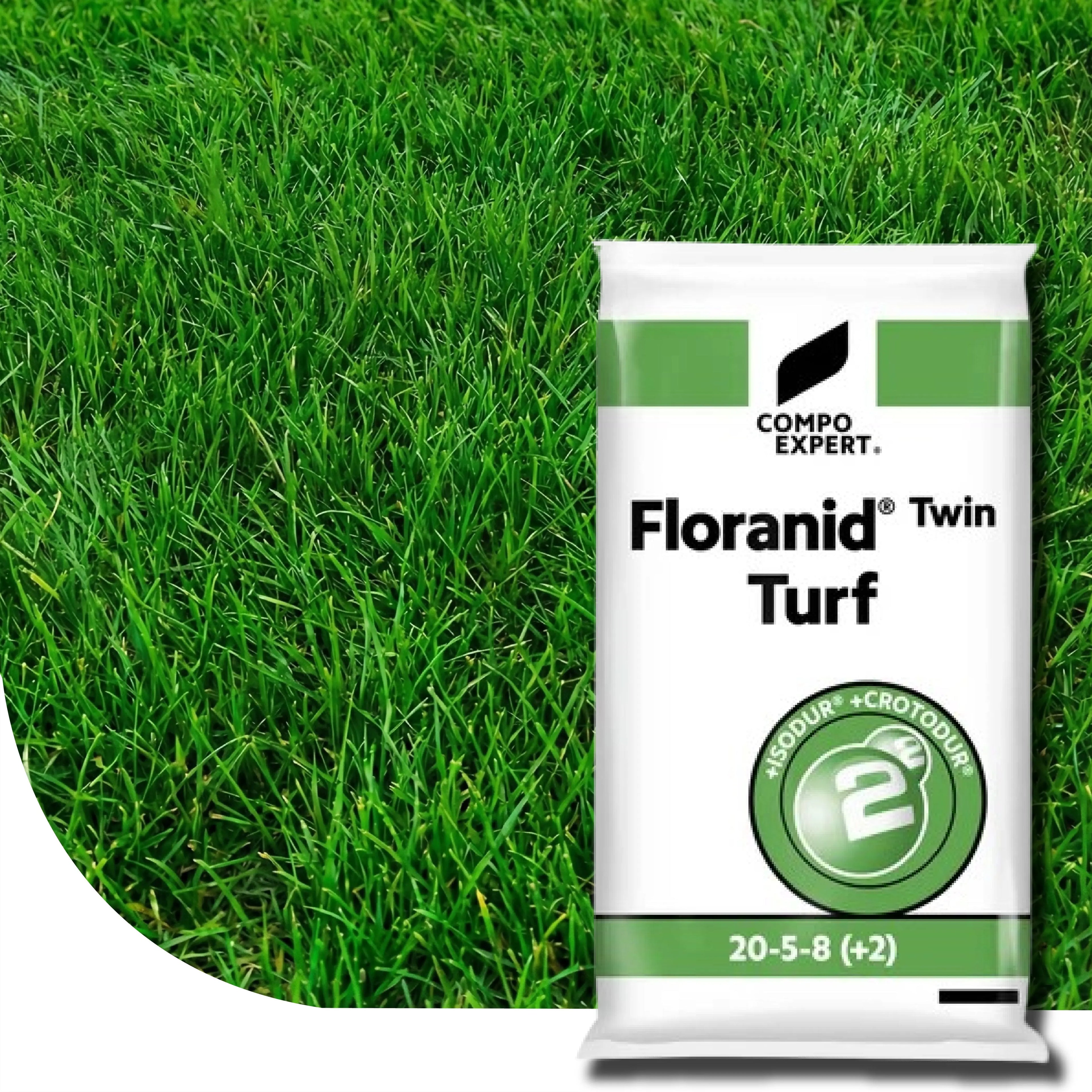 Floranid® Twin Turf 20-5-8(+2) – Engrais gazon professionnel Compo Expert