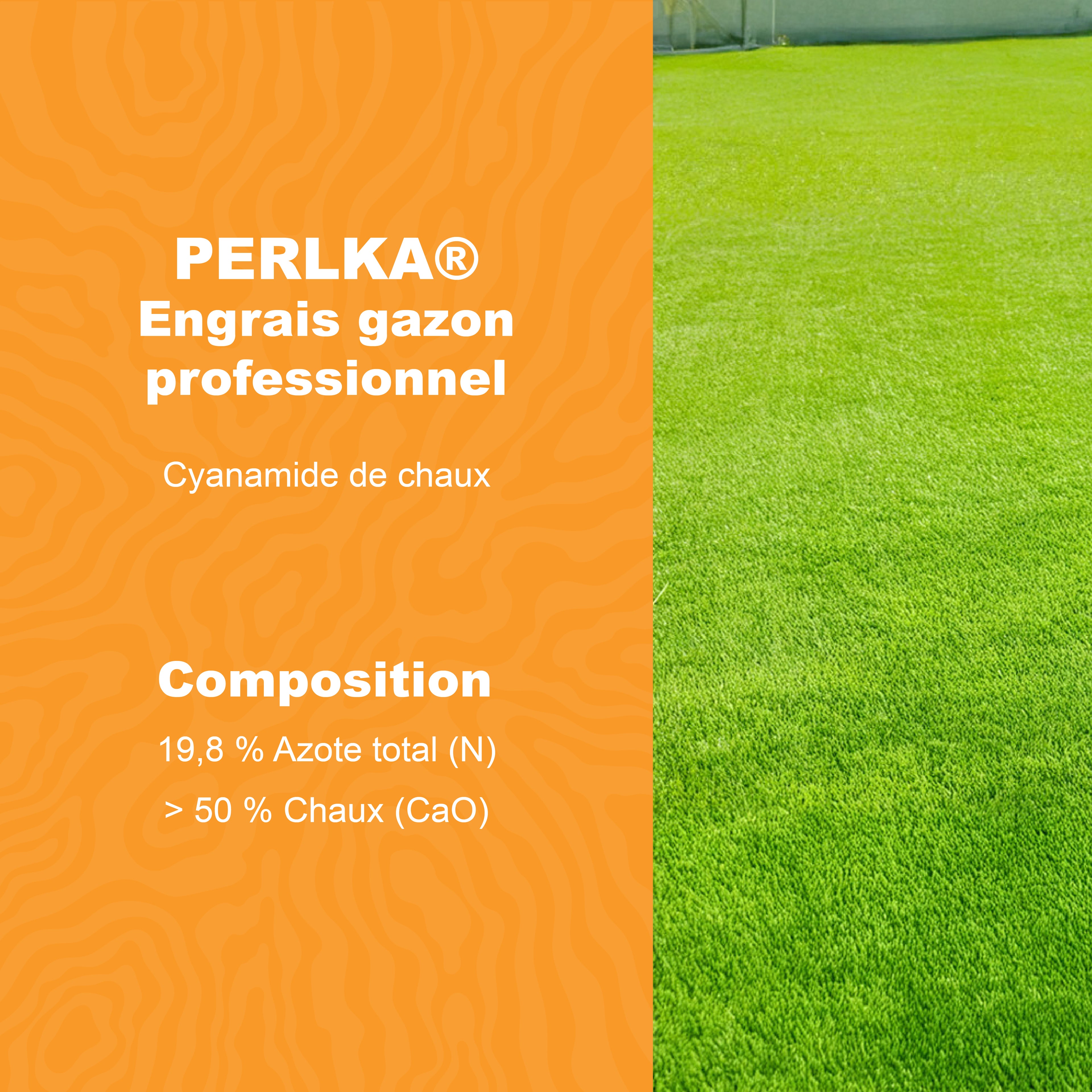 Composition du Perlka – engrais gazon professionnel à base de cyanamide de chaux
